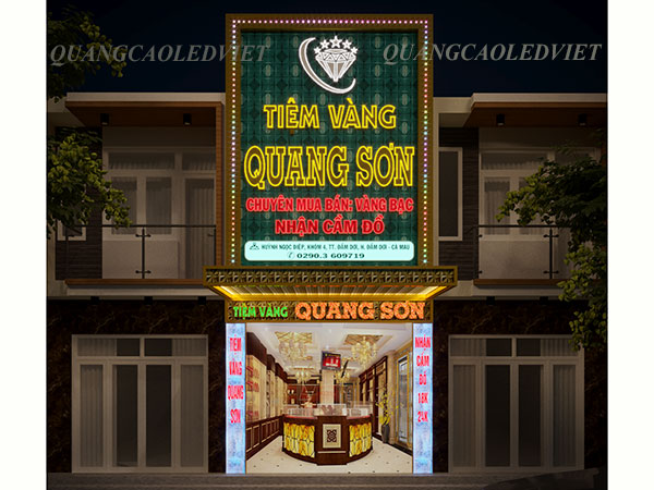 biển quảng cáo cửa hàng vàng bạc